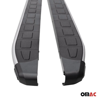 Omac USA Aluminum Running Boards, Side Steps for SUV – Fits with 2007-2012 Dodge Nitro – Silver & Black (2 Pcs)