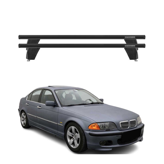 OMAC USA Roof Rack Cross Bars – Fits 1999-2007 BMW 3 Series E46 Sedan – Aluminium Black (2 Pcs)