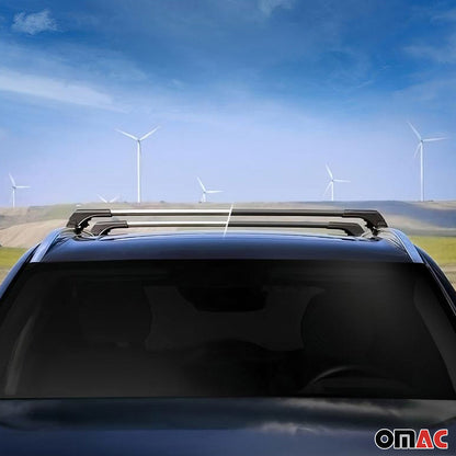 Omac USA Roof Rack Cross Bars Luggage Carrier for SUV – Fits with 2013-2018 Hyundai Santa Fe (2 Pcs, Silver, Aluminum)
