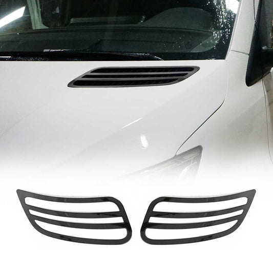 OMAC USA Front Bumper Grill Trim 2Pcs for Vans – Fits 2019–2025 Mercedes Sprinter W907/910 (Stainless Steel, Dark Chrome)
