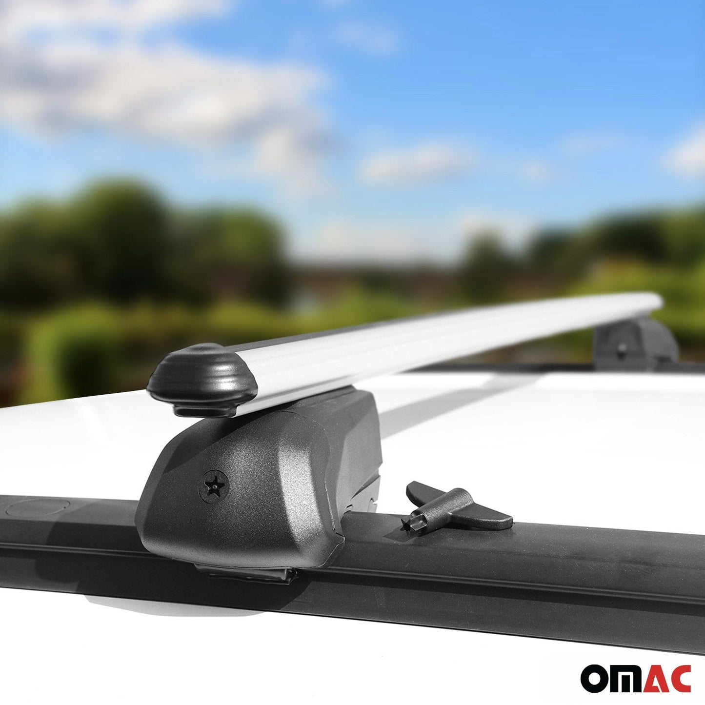 OMAC USA Roof Rack Cross Bars Luggage Carrier for SUV – Fits with 2011-2016 Kia Sportage (2 Pcs, Silver, Aluminum)