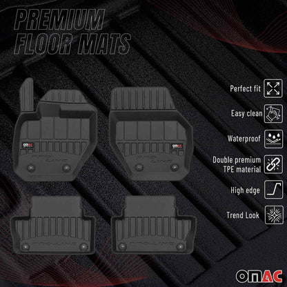 Omac USA Premium Rubber Floor Mats Liners for Cars – Fits with 2010-2017 Volvo XC60 (4 Pcs)