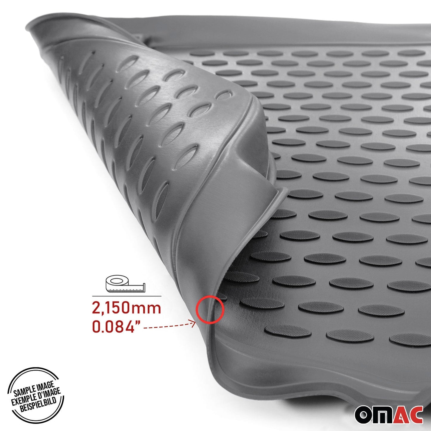 OMAC USA Floor Mats Liners Full Set All Weather Gray for Minivan – Fits with 2004-2010 Toyota Sienna (4 Pcs)