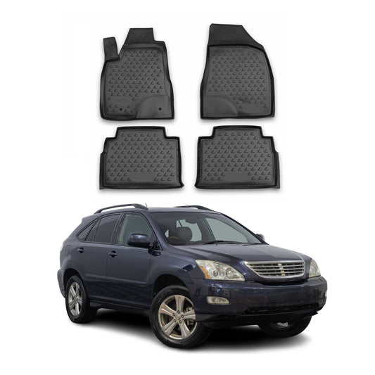 OMAC USA Floor Mats Liners Full Set All Weather Black for SUV – Fits with 2003-2009 Lexus RX330 / RX350 / RX400h (4 Pcs)