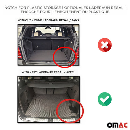 OMAC USA Premium Cargo Liner Trunk Rubber Mat for Wagon – Fits with 2004-2009 Mercedes E-Class S211 – All Weather, Heavy Duty Black (1PC)