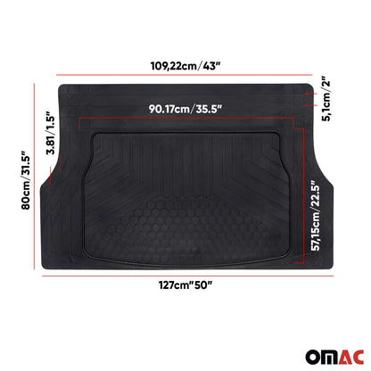 OMAC USA Premium Cargo Liner for SUV – Fits Kia Sportage – Semi-Custom Fit All Weather Rubber Trunk Mat, Black (1 Pc)