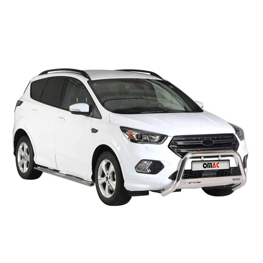 OMAC USA Bull Bar Push Front Bumper Grille for Cars – Fits 2017–2019 Ford Escape (Silver, 1Pc)