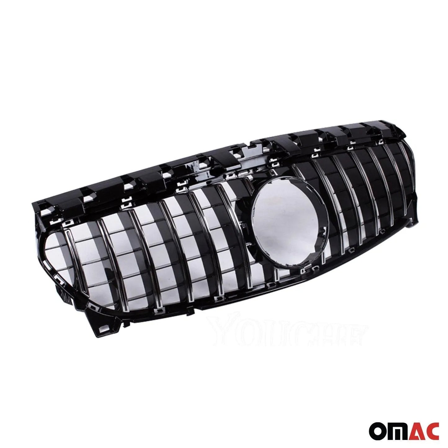 OMAC USA Front Bumper Grille for Cars – Fits 2013–2019 Mercedes A-Class W117 (Silver, 1Pc)