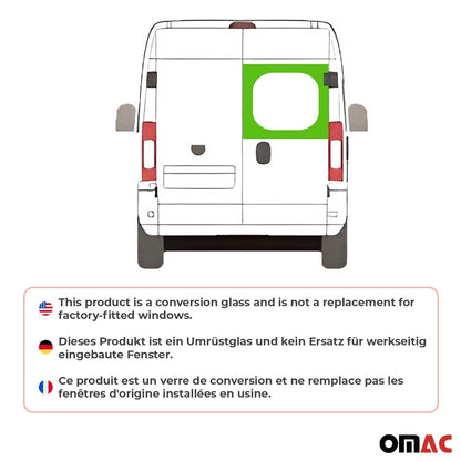 OMAC USA Rear Barn Door Window Glass for Cargo Van – Fits 2014–2025 RAM ProMaster 1500/2500/3500 – Right Rear Tempered Glass Insert (1 Pc)
