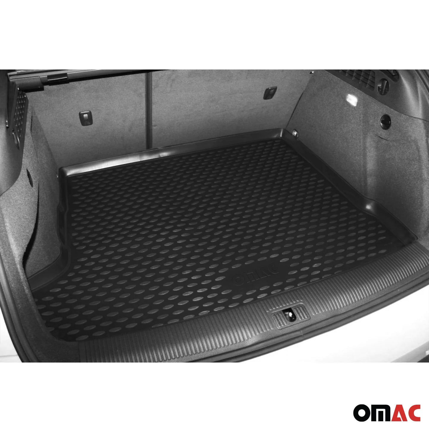 OMAC USA Cargo Liner Trunk Rubber Mat for SUV – Fits with 2016-2022 BMW X1 F48 – All Weather, Black (1PC)