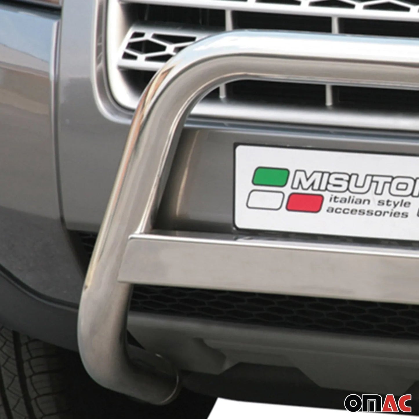 OMAC USA Bull Bar Push Front Bumper Grille for Land Rover LR2 2008-2015 – Stainless Steel Silver, 1 Pc