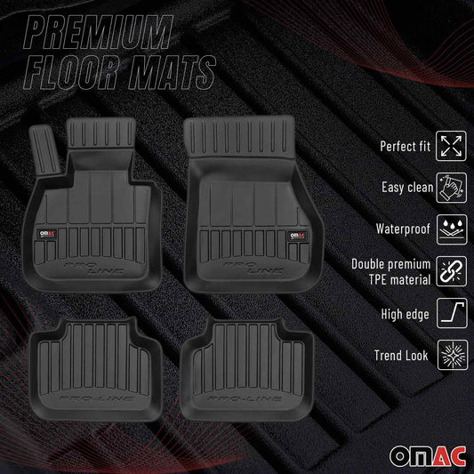 OMAC USA Premium Floor Mats Liners for Cars – Fits 2016-2022 BMW X1 F48 (Black, 4 Pcs, All Weather Heavy Duty)
