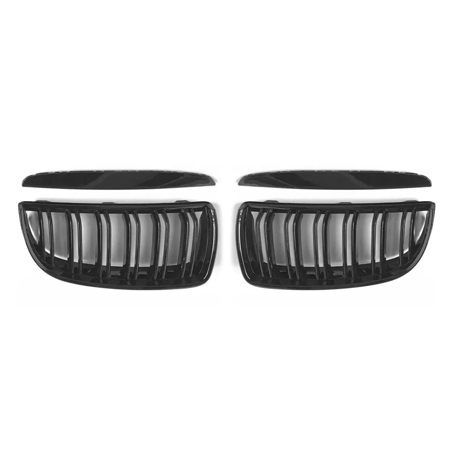 OMAC USA Front Kidney Grille for BMW 3 Series – Fits 2005–2008 E90 E91 E92 E93 Pre-FL – M4 Style Gloss Black Dual Slat, 4-Pc