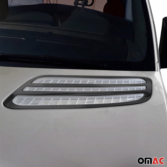 OMAC USA Front Bumper Grill Trim 2Pcs for Vans – Fits 2019–2025 Mercedes Sprinter W907/910 (Stainless Steel, Dark Chrome)