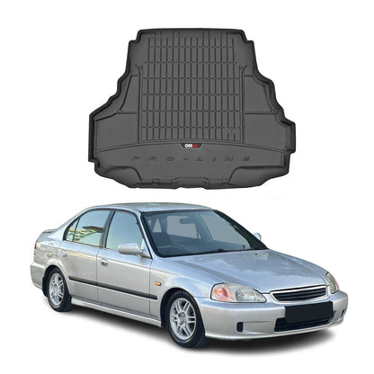 OMAC USA Premium Cargo Liner for Sedan – Fits 1996-2000 Honda Civic – All Weather Heavy Duty TPE Rubber Trunk Mat, Black