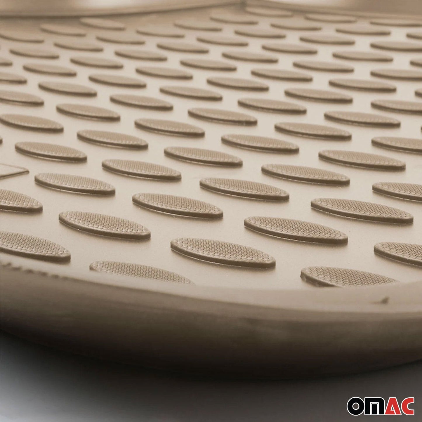 OMAC USA Cargo Liner Trunk Rubber Mat for SUV – Fits with 2007-2015 Audi Q7 – All Weather, Beige (1 Pc)