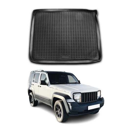 OMAC USA Semi-Custom Fit Cargo Liner Trunk Mat for SUVs – Fits 2008–2012 Jeep Liberty (Black, Waterproof)