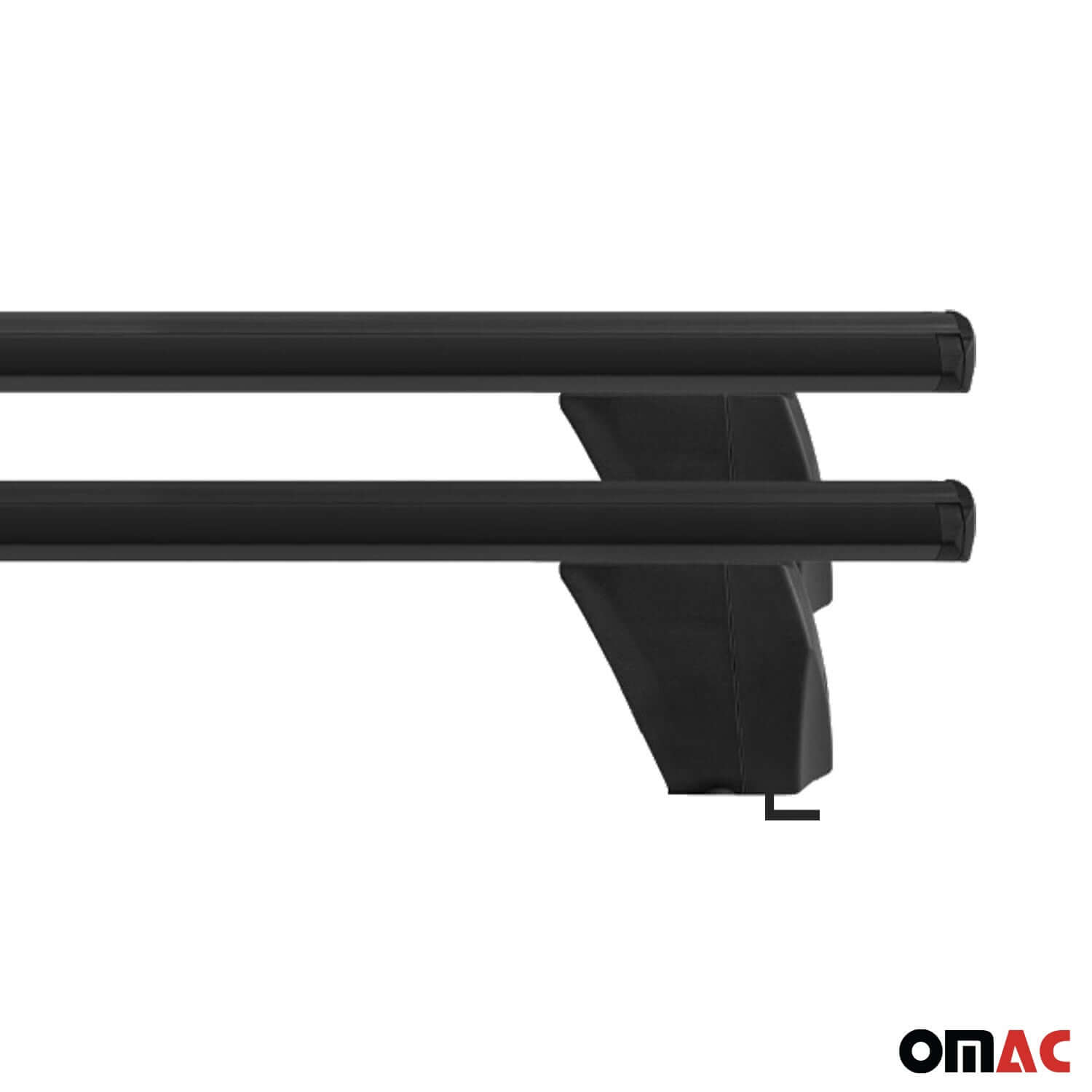 Mercedes E-Class roof rack cross bars - OMAC USA black aluminum design for added cargo capacity.