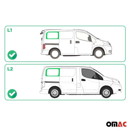 OMAC USA Rear Right Side Window Glass for Vans – Fits 2015–2018 Chevrolet Express L1 Short Wheelbase (Black, 1Pc)