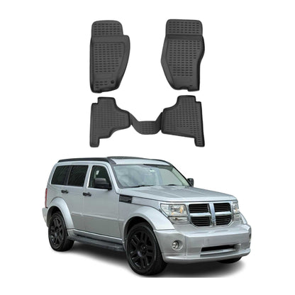 OMAC USA Floor Mats Liners Full Set All Weather Black for SUV – Fits with 2007-2012 Dodge Nitro (4 Pcs)