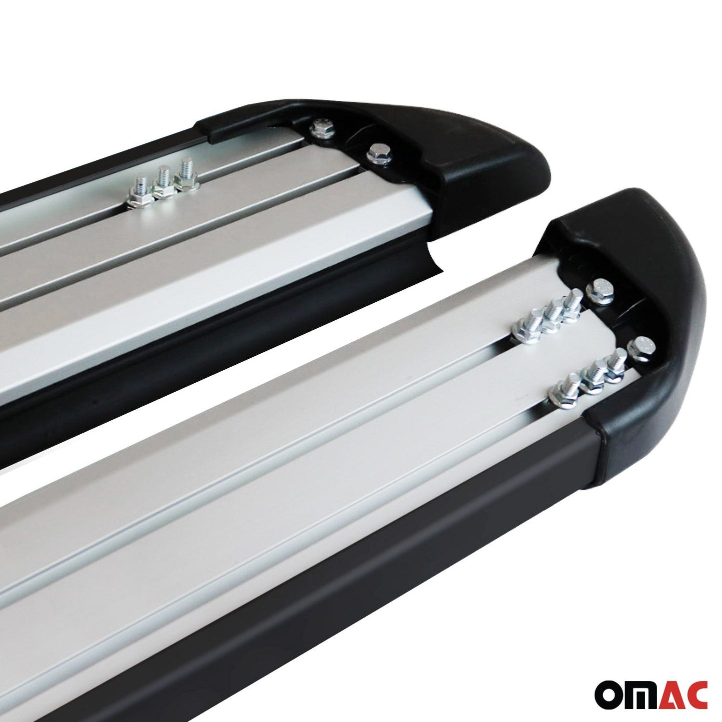 Omac USA Aluminum Running Boards, Side Steps for SUV – Fits with 2009-2020 Dodge Journey – Black (2 Pcs)