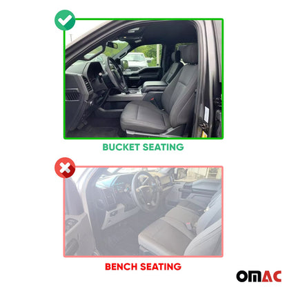 OMAC USA Premium Floor Mats for Truck – First & Second Row – fits with 2015–2023 Ford F-150 SuperCrew – Black (3 Pcs)