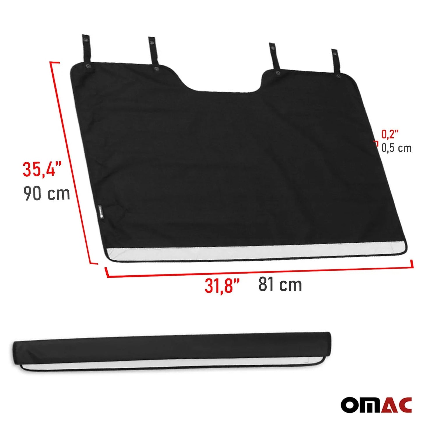 OMAC USA Universal Rear Trunk Bumper Protector Cargo Liner Mat for Cars & SUVs – Waterproof, Pet-Friendly (Black)