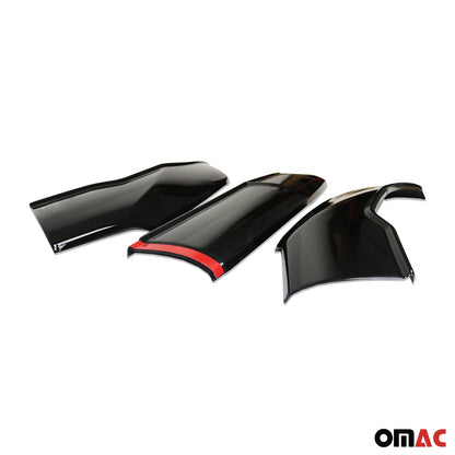 OMAC USA Front Bug Shield Hood Deflector for Van – Fits 2019-2025 Mercedes Sprinter W907/W910 – Black Acrylic (3 Pcs)