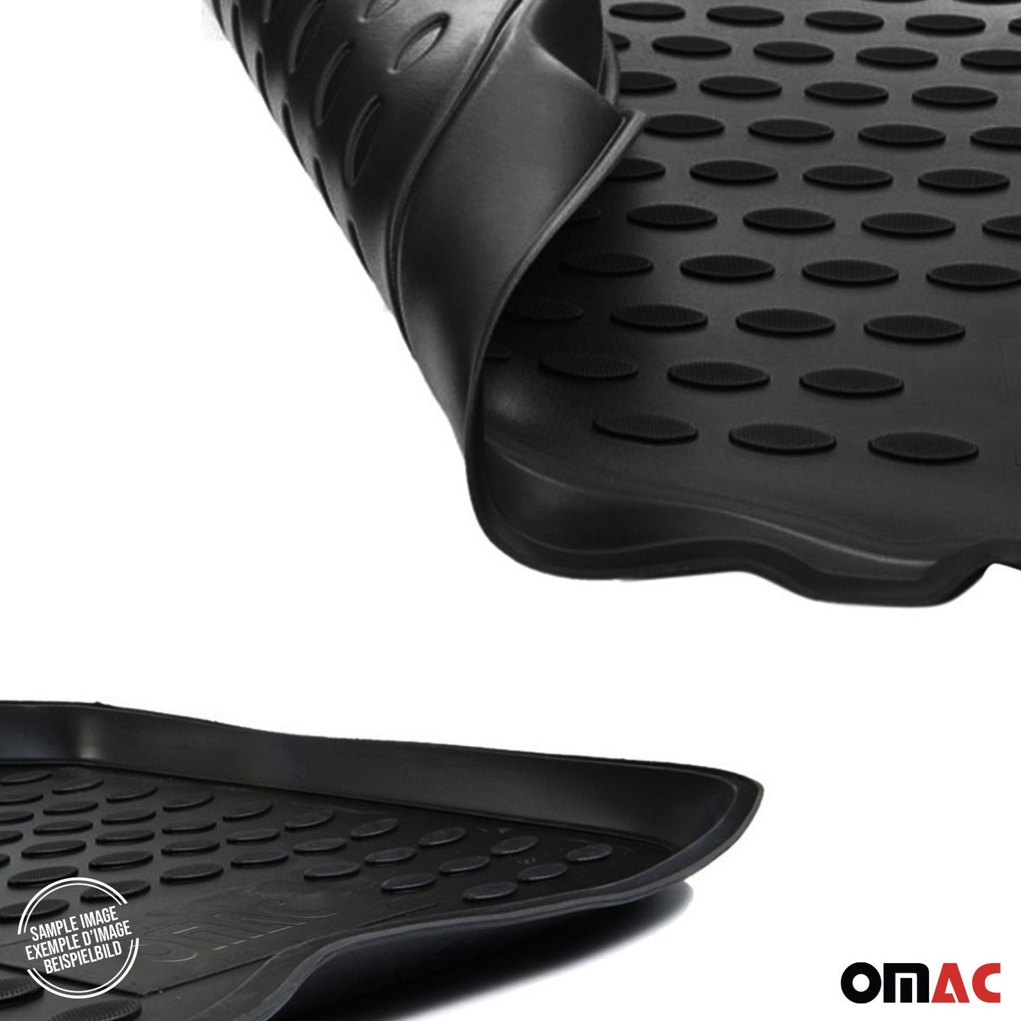 OMAC USA Floor Mats Liners Full Set All Weather Black for Minivan – Fits with 2008-2020 Dodge Grand Caravan (4 Pcs)