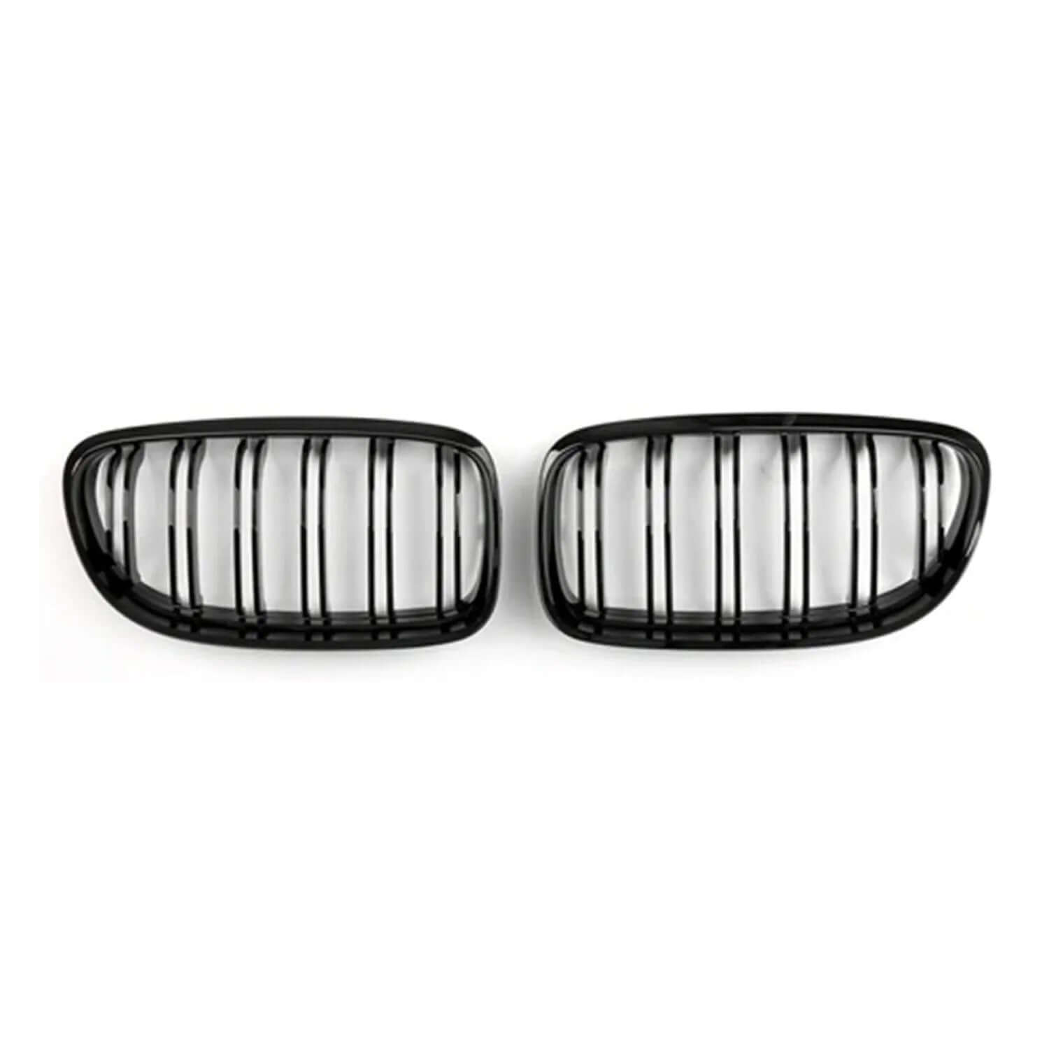 OMAC USA Front Kidney Grille for Sedan – Fits 2009-2012 BMW 3 Series E90 E91 E92 E93 – M3 Style Gloss Black Dual Slat (2 Pcs)