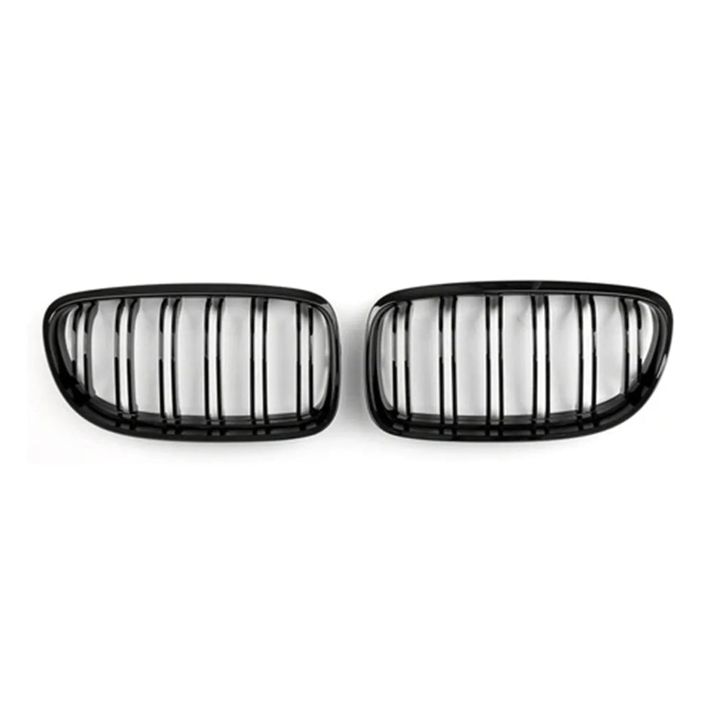 OMAC USA Front Kidney Grille for Sedan – Fits 2009-2012 BMW 3 Series E90 E91 E92 E93 – M3 Style Gloss Black Dual Slat (2 Pcs)