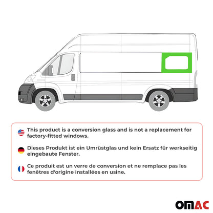 OMAC USA Rear Left Side Window Glass Fit Kit for Vans – Fits 2014–2025 RAM ProMaster L4 Extra Long (Tempered, 4Pcs)