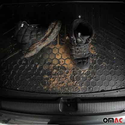 Omac USA Semi-Custom Rubber Cargo Mat Liner for Cars – Fits with Mini (1 Pc, All Weather, Black)