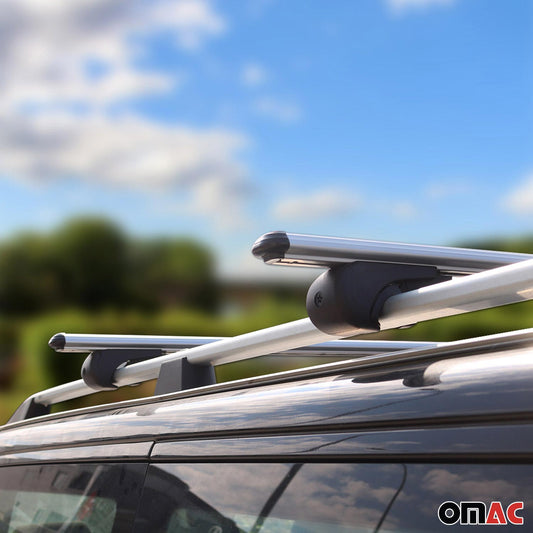 OMAC USA Roof Rack Cross Bars Luggage Carrier for cars – Fits with 2006-2011 BMW 3 Series E91 Touring (2 Pcs, Silver, Aluminum)