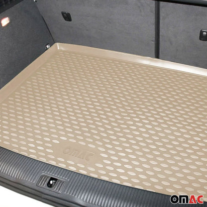 OMAC USA Cargo Liner Trunk Rubber Mat for SUV – Fits with 2007-2015 Audi Q7 – All Weather, Beige (1 Pc)