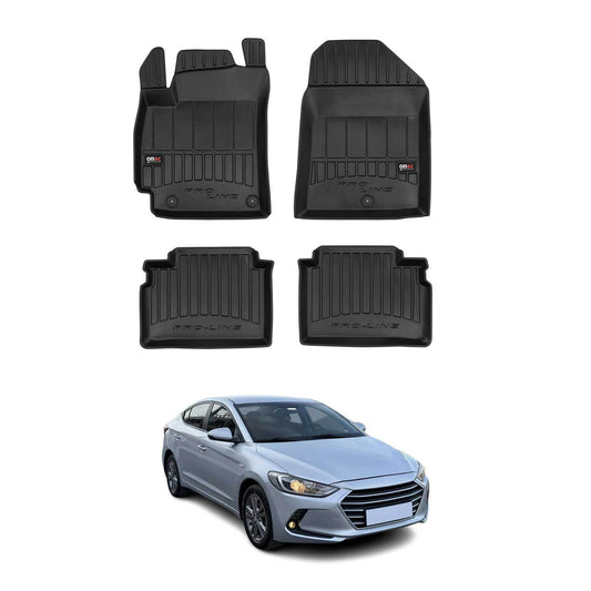 OMAC USA Premium Floor Mats Liners for Cars – Fits 2016-2020 Hyundai Elantra (Black, 4 Pcs, All Weather Heavy Duty)