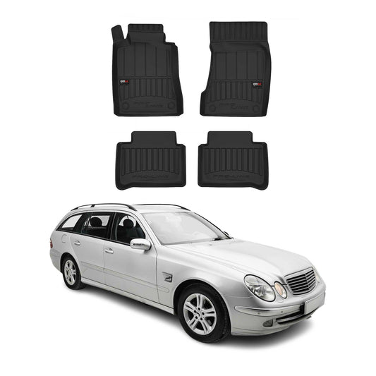 OMAC USA Premium Floor Mats Liners for Sedans – Fits 2004-2009 Mercedes-Benz E-Class W211 S211 (Black, 4 Pcs, All Weather)