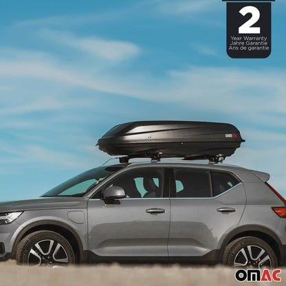 OMAC USA Roof Cargo Box for Car/SUV – 8 Cu Ft Rooftop Luggage Carrier Dual-Side Opening – Matt Black (1 Pc)
