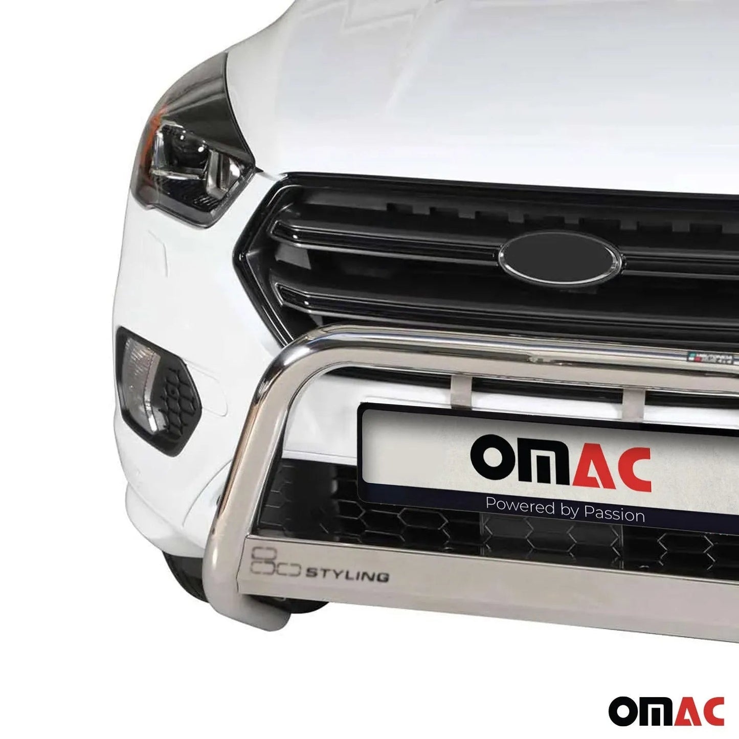 OMAC USA Bull Bar Push Front Bumper Grille for Cars – Fits 2017–2019 Ford Escape (Silver, 1Pc)