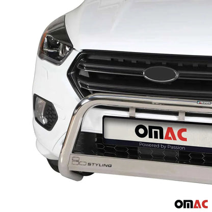 OMAC USA Bull Bar Push Front Bumper Grille for Cars – Fits 2017–2019 Ford Escape (Silver, 1Pc)