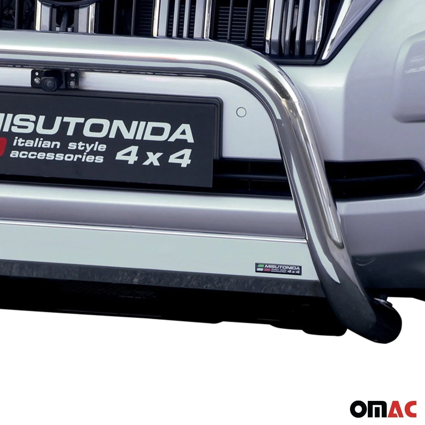 OMAC USA Bull Bar Push Front Bumper Grille for SUVs – Fits 2020–2023 Lexus GX460 (Silver, 1Pc)
