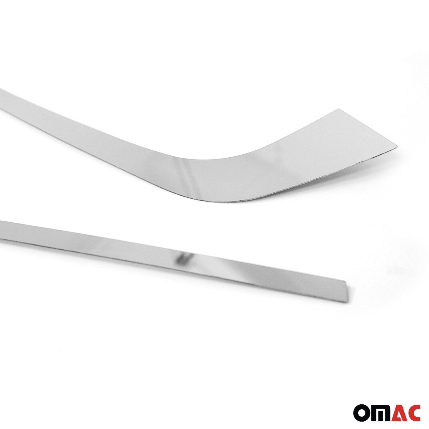 OMAC USA Front Bumper Grill Trim Molding for SUVs – Fits 2019–2025 Toyota RAV4 - 2Pcs (Stainless Steel, Silver)