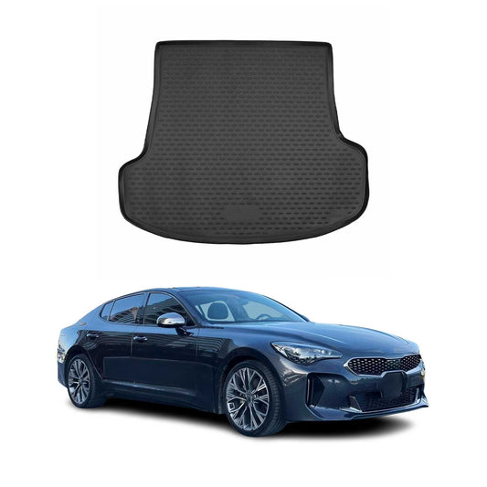 OMAC USA Semi-Custom Fit Cargo Liner Trunk Mat for Sedan – Fits 2018–2023 Kia Stinger (Black, Waterproof)