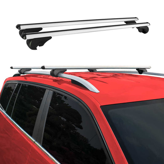 OMAC USA Roof Rack Cross Bars Luggage Carrier for Van – Fits with 2010-2013 Ford Transit Connect (2 Pcs, Silver, Aluminum)