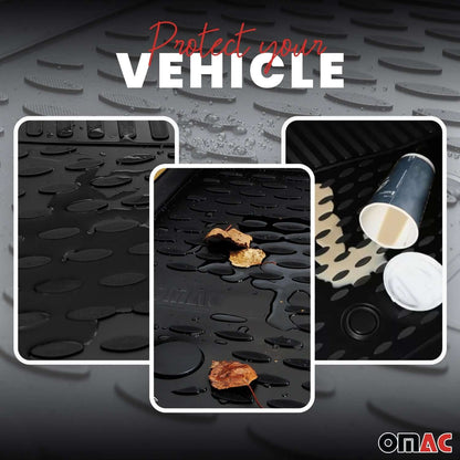 OMAC USA Premium Floor Mats Liners Full Set – Fits 2017–2022 Kia Sportage – All Weather Heavy Duty Black