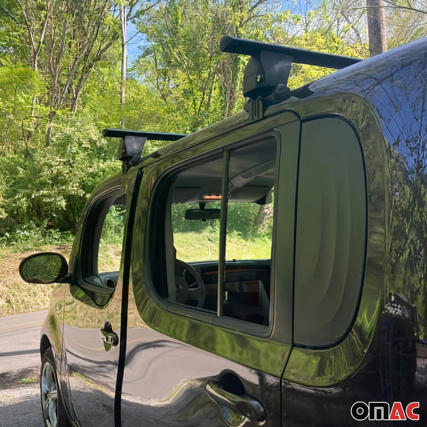 Omac USA Roof Rack Cross Bars Luggage Carrier for Cars – Fits with 2019-2025 Lexus ES350 (2 Pcs, Black, Aluminum)