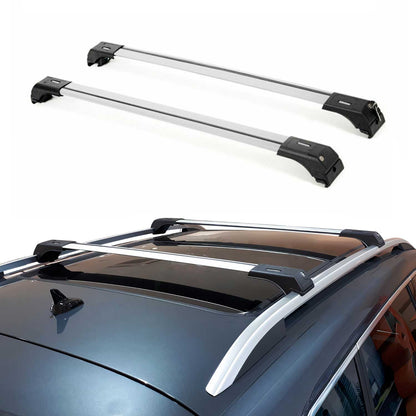 Omac USA Roof Rack Cross Bars Luggage Carrier for SUV – Fits with 2013-2018 Hyundai Santa Fe (2 Pcs, Silver, Aluminum)
