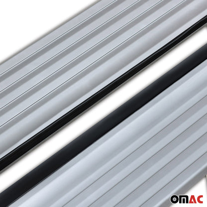 Omac USA Aluminum Running Boards, Side Steps for SUV – Fits with 2013-2015 Subaru XV Crosstrek – Silver (2 Pcs)