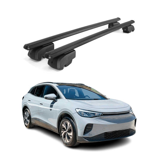 OMAC USA Roof Rack Cross Bars for Car – Fits 2021-2024 VW ID.4 (Excludes Models Without OEM Fixed Points) – Aluminium Black (2 Pcs)