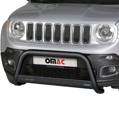 OMAC USA Front Bull Bar for Jeep Renegade – Fits 2015–2018 – Push Front Bumper Grille, Black Stainless Steel, 1-Pc